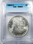 1883-O Morgan Silver Dollar ICG MS64#2