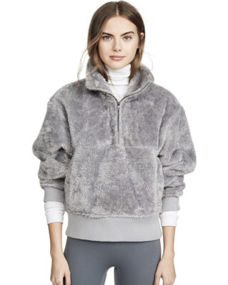 fuzzy half zip jacket