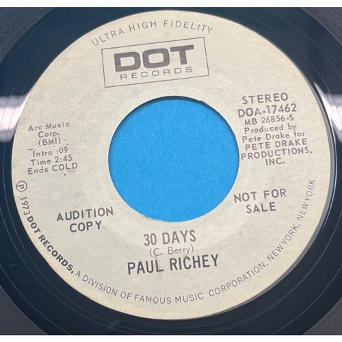 Paul Richey I'm Not Through Loving You / 30 Days 45 Country Promo Dot 17462 - Picture 2 of 4