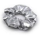 Silver Hair Scrunchies - Elastic Ties for Girls & Women, Shiny Hair Accessories