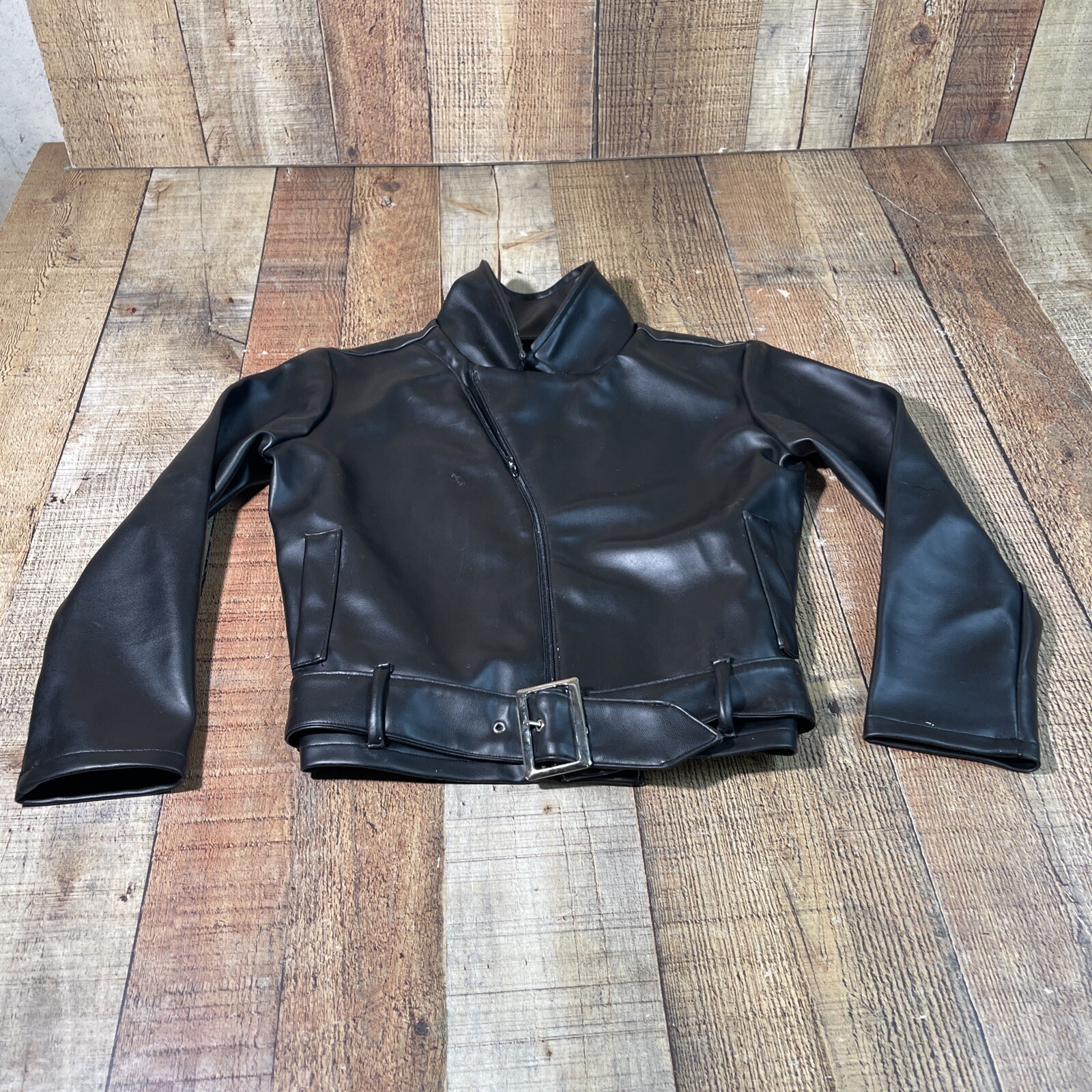 GREASE TBirds Faux Black Leather Jacket50s Style … Gem