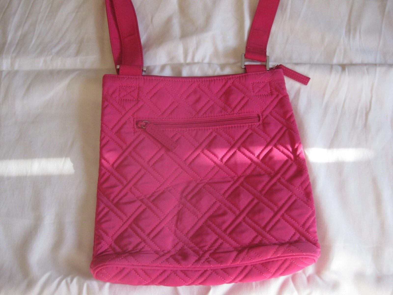 Borsa a tracolla Vera Bradley Hipster rosa fucsia trapuntata borsetta nuova con etichetta