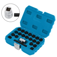 Universal 22pcs Wheel Locking Key Socket Wheel Rim Lug Nut Master Removal Tool