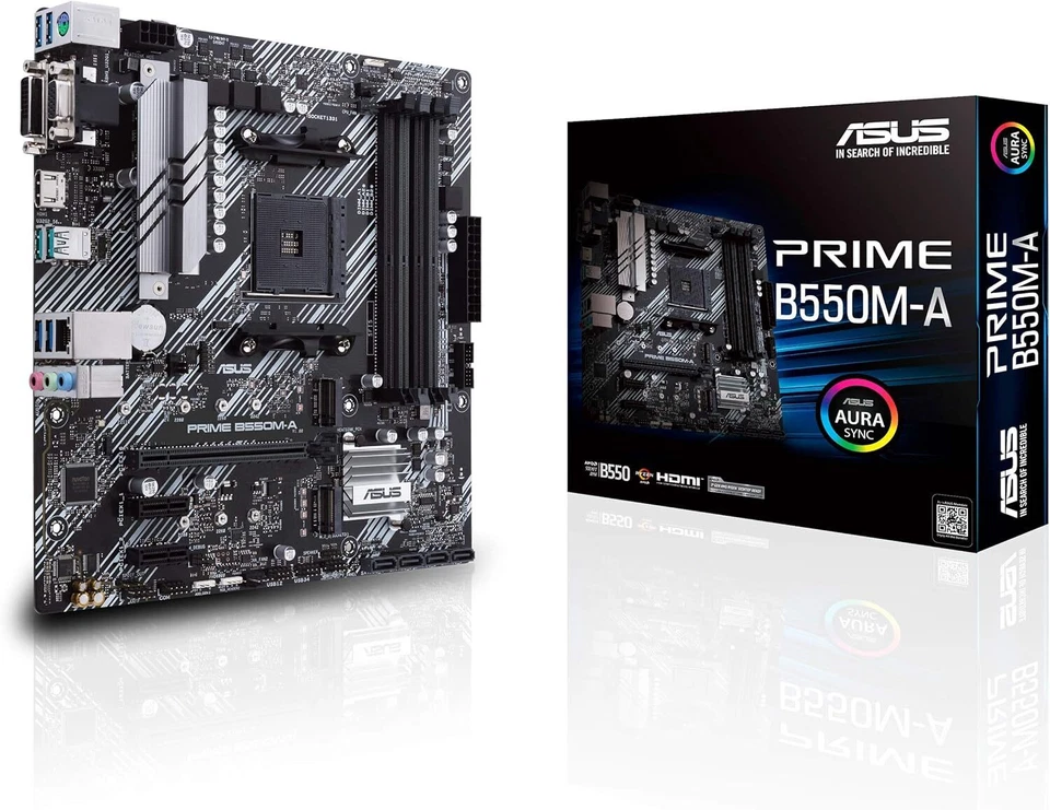 ASUS PRIME B550M-A AMD Ryzen AM4 Motherboard MicroATX SATA 6Gb/s DDR4 [NEW] - Image 3 of 4