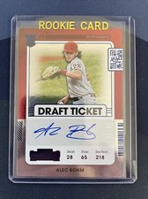 2021 Panini Contenders Variation A Draft Ticket Blue /99 Alec Bohm Auto RC