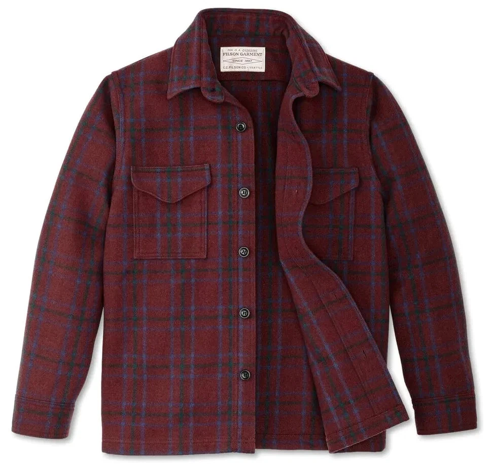 Filson Wool Jac Shirt 20266729 MADE IN USA Deep Red Blue Green Jacket Seattle CC - Image 2 of 4