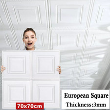 10X 3D Foam Tiles Wall Sticker Self Adhesive Waterproof Ceiling Panels 70CM/35cm