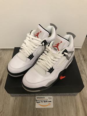 Nike Air Jordan 4 Retro OG White Cement NEU 44,5 US10 2016 IV Sneaker Original