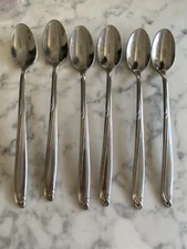 6 pieces - Oneida Ltd Simeon Rogers Stainless Flatware Silverware long teaspoon