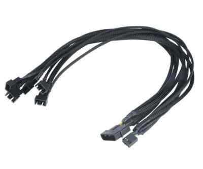 Akasa SMART PWM Fan Cable Adapter - Black Braiding for 5 Fans AK-CBFA03-45