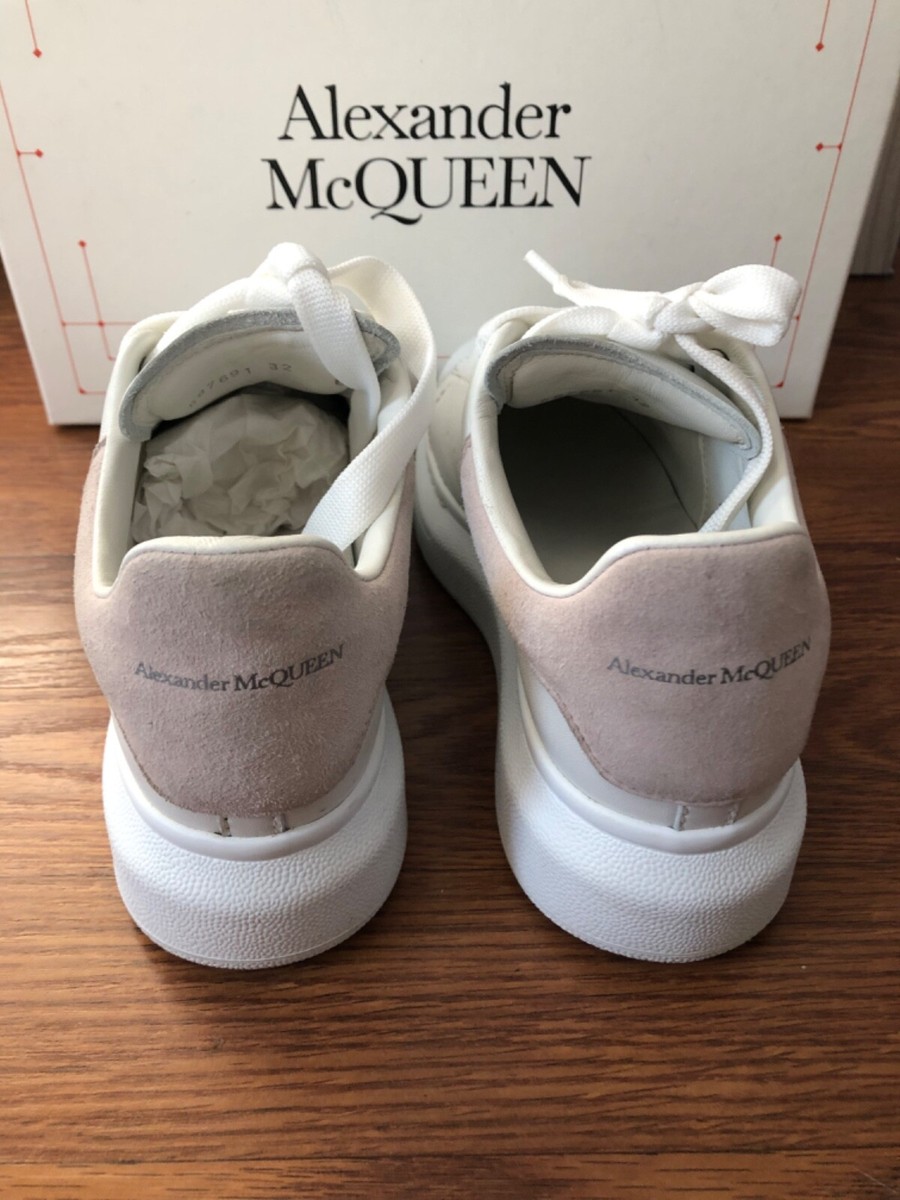 Alexander McQueen White n Lavender Leather Kids Sneaker Sz 32C/US