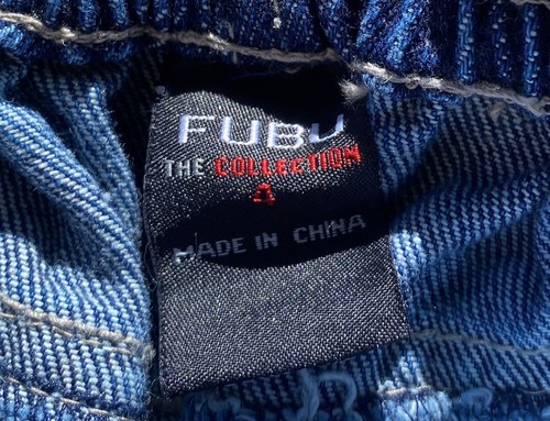 NWT Rare Vintage Fubu Embroidered Logos Denim Jeans Boys Size 4 - Picture 6 of 10
