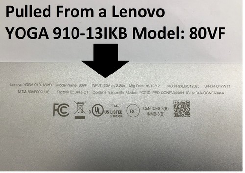 Genuine Lenovo Yoga 910-13IKB 80VF 14" LCD Touch Screen Assembly Complete - Picture 6 of 6