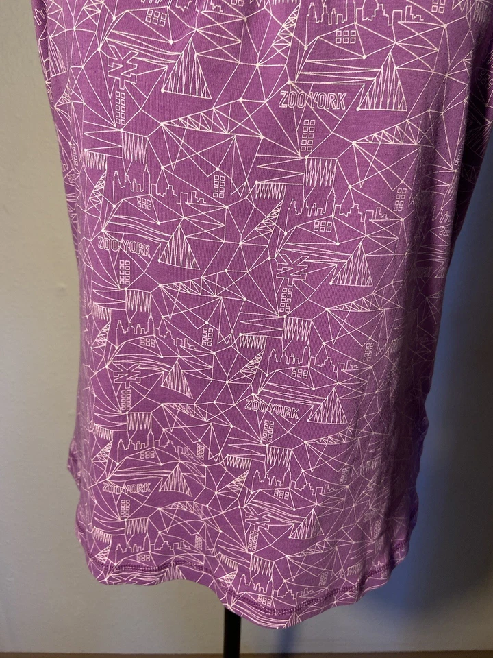 Top retro de verano vintage Y2k Zoo York patrón púrpura/negro cami patinador Y2K Foto 4 de 4