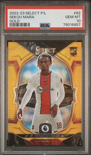 2022-23 Panini Select Premier League Sekou Mara Rookie RC Gold /10 PSA 10