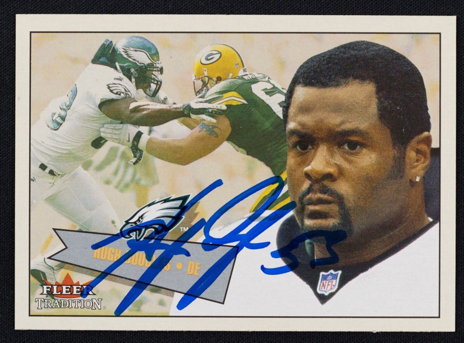 Hugh Douglas Signed 2001 Fleer Tradition Card #296 - Philadelphia Eagles Auto