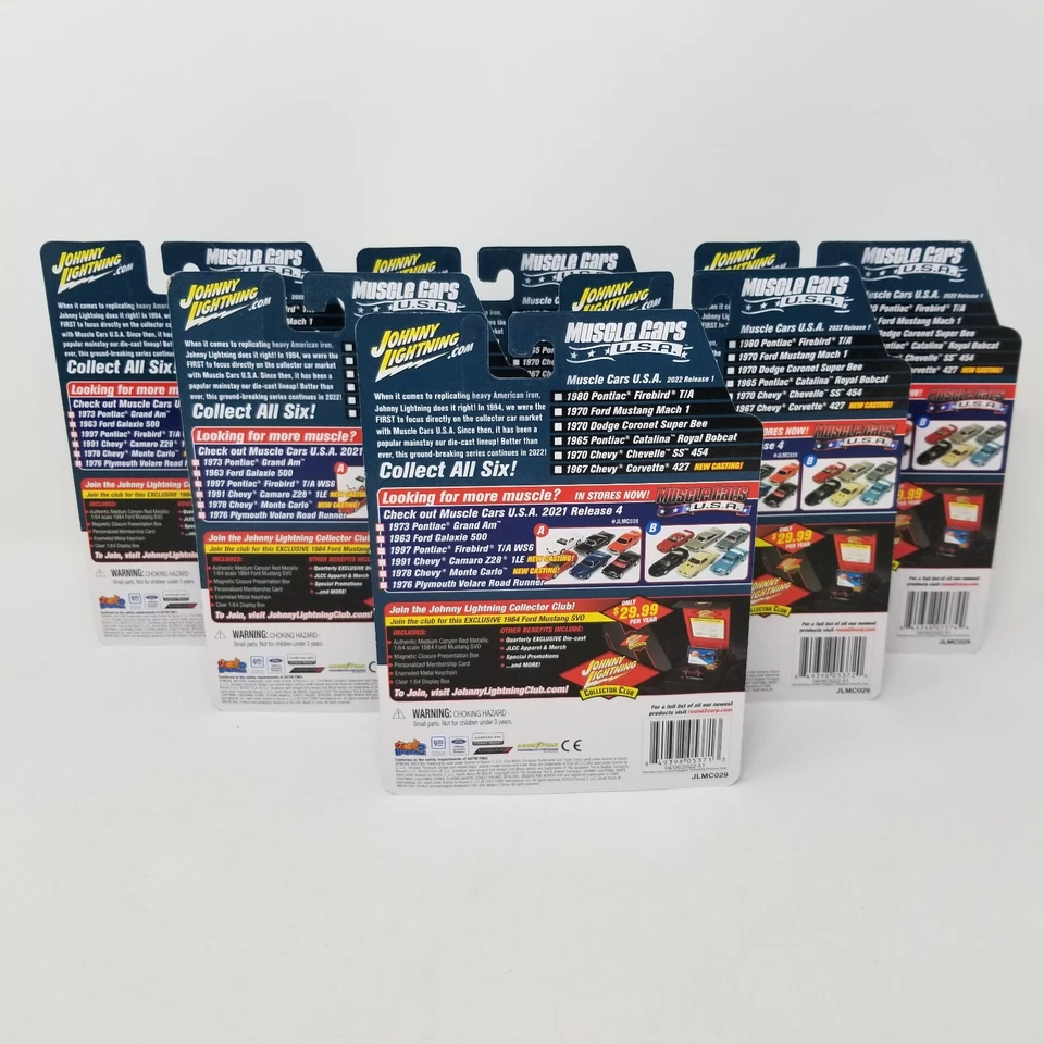 Johnny Lightning Diecast Muscle Cars USA 2022 Release 1 Complete Set Lot of 6 - Image 2 of 4