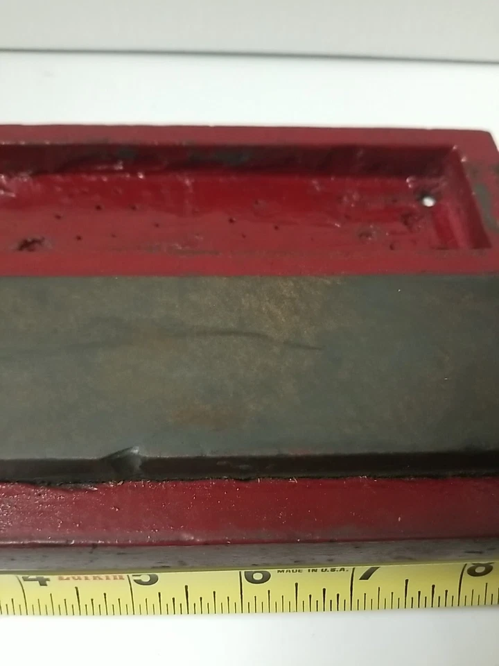 Piedra de afilar madera ataúd caja cuchillo cincel hacha afilar piedra de colección antigua caja roja Foto 4 de 4