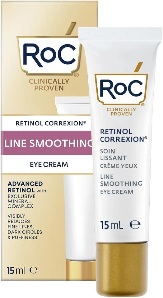 RoC Retinol Correxion Line Smoothing Eye Cream Reduces Puffiness Dark Circles UK - Image 2 of 3