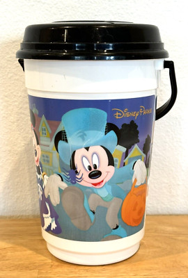 VINTAGE DISNEY PARKS HAPPY HALLOWEEN MICKEY MINNIE GOOFY PLUTO POPCORN BUCKET