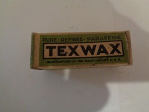 TEXACO OIL COMPANY TEXWAX SAMPLE BLACK T 1913 LOGO NOS NEVER USED 2" BY 1/2"