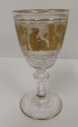 VINTAGE VAL ST LAMBERT GLASS DANSE DE FLORE BELGIAN GOLD FIGURES FROSTED 5"