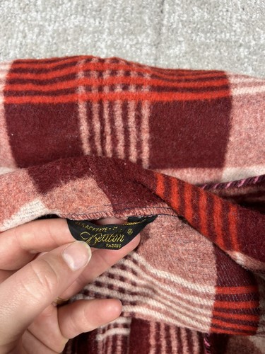 Accappatoio coperta faro vintage anni 40 rosso e bianco a quadri accogliente cotone acetato LEGGI SOTTO - Foto 4 di 7