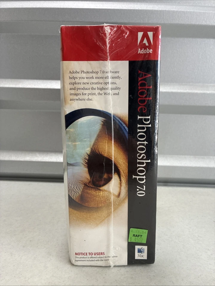 New Adobe Photoshop 7.0 Mac OSX Mac OS 9.1 or 9.2 Version Sealed - Image 2 of 4
