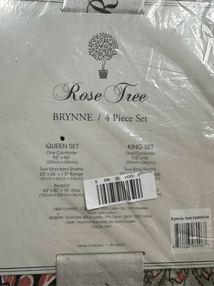 Juego de edredón ROSE TREE Brynne 4 piezas, Queen Foto 4 de 4