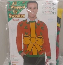 Forum Novelties All Wrapped Up Ugly Christmas Sweater Mens Sz XL 46-48