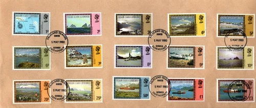 FALKLAND ISLANDS DEPENDENCIES 1980 SET FIRST DAY COVER GEORGIA Pmk.