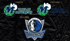NBA Basketball Team Timeline 12x8in Metal Sign Logo History Dallas Mavericks