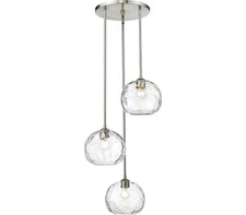 Z-Lite 490P10-3R-BN Chloe Pendant, 3-Light 300 Total Watts, Brushed Nickel