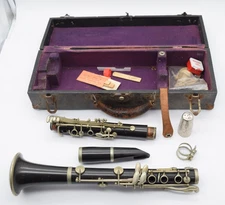 M. Lemaire Artist LP B Clarinet French Ebony Wood Nickel Keys Original Case