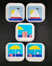 Mebel Melamine Snack Tray 5 Small Beach Summer Nautical Picnic Stackable Italy