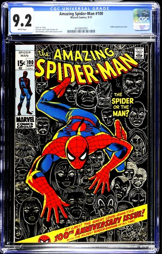 Amazing Spider-Man #100 (1971) CGC 9.2 NM- WHITE KEY Romita 100th Anniversary
