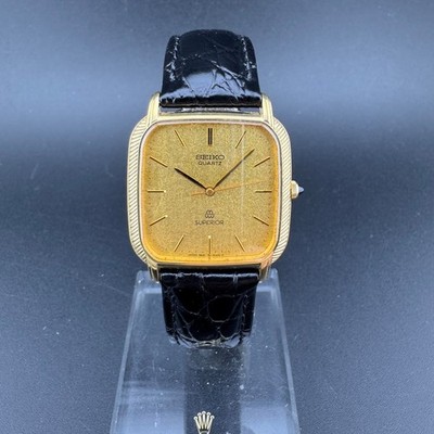 SEIKO Superior REF. 9681-5000 14K Solid Gold 30mm Square HAQ Quartz Dress Watch