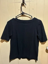 Ladies Talbots Petites Black Short Sleeve Knit Top - Size MP