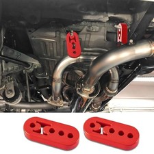 2PCS Car Rubber Exhaust Hanger, Rubber Muffler Hangers, Rubber 4 Hole Red