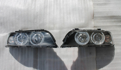 BMW E39 Facelift Xenon Headlights 2001-2003 Left+Right Full Set New Glass