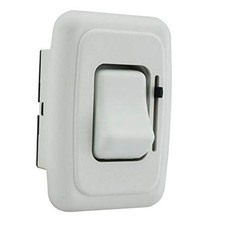 RV 12V DC Toggle Style Light Switch with High-Side Dimmer  White
