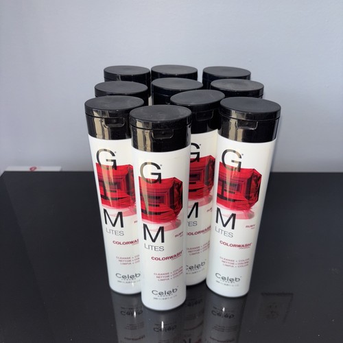 Lot Of 10 Celeb Luxury Gem Lites Colorwash Cleanse + Color Ruby Red 8.25 Oz - Picture 2 of 2