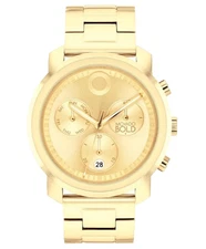 MOVADO TREND PROPEL 3601042 GOLD DIAL STAINLESS STEEL BRACELET 44MM MENS WATCH