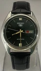 Vintage Classic Seiko5 Black Dial 7009 with "D/D" Watch Automatic Leather Strap