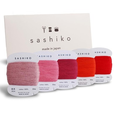 5 PCS Sashiko Thread 100% Cotton Card Type 32.8 Yd Thick Hanafubuki Sewing