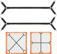 2PCS Adjustable Bed Sheet Holder Straps Elastic Fitted Sheet Grippers Black