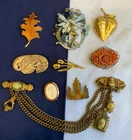 Vtg Brooch Lot Karu Jonette Avon Enamel Rhinestone Scatter Pins Costume Jewelry