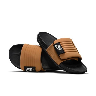 NWB Nike Offcourt Adjust Slides Sandals Flax Brown Black  display picture 3