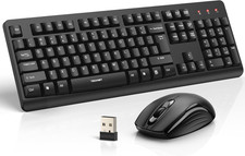 TECKNET Wireless Keyboard and Mouse Combo, Full Size Silent Ergonomic Keyboard a