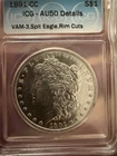 1891 Carson City Morgan Dollar ICG AU50 Details VAM-3 Split Eagle